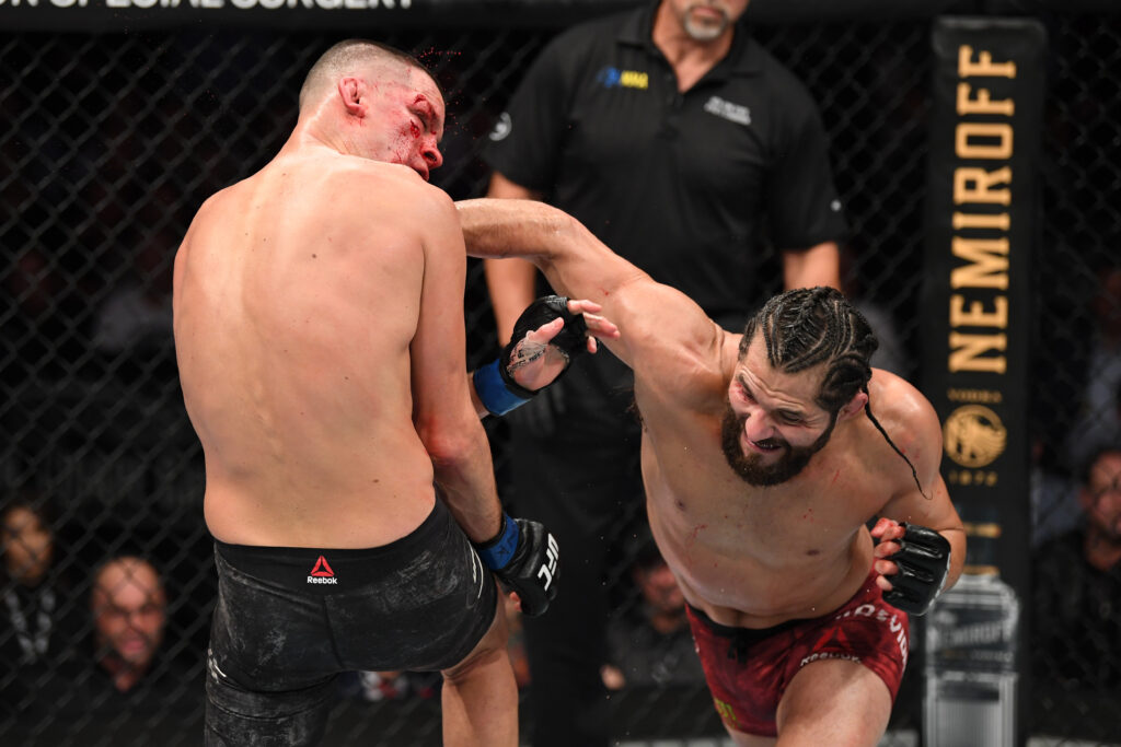 Jorge Masvidal punching Nate Diaz