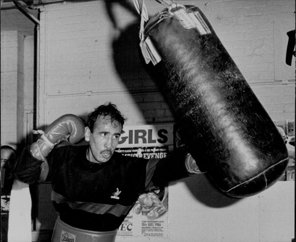 Mexican Boxer...Carlos Zarate training at a Glebe Gym today...He is in Sydney to fight Jeff Fenech.