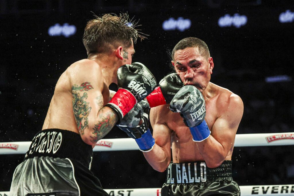 Jesse 'Bam' Rodriguez lands thunderous left hook on the cheek of Juan Francisco Estrada