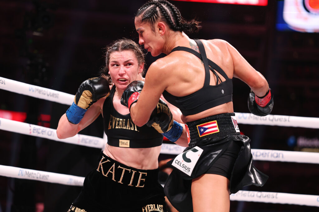 Katie Taylor punches Amanda Serrano
