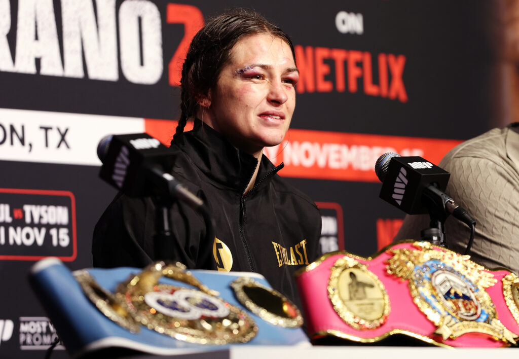 Katie Taylor speaks at press conference ahead of Amanda Serrano rematch