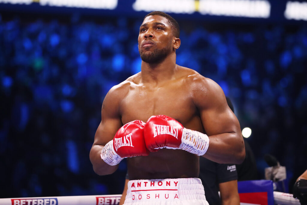 Anthony Joshua in the ring ahead of his fight with Jermaine Franklin