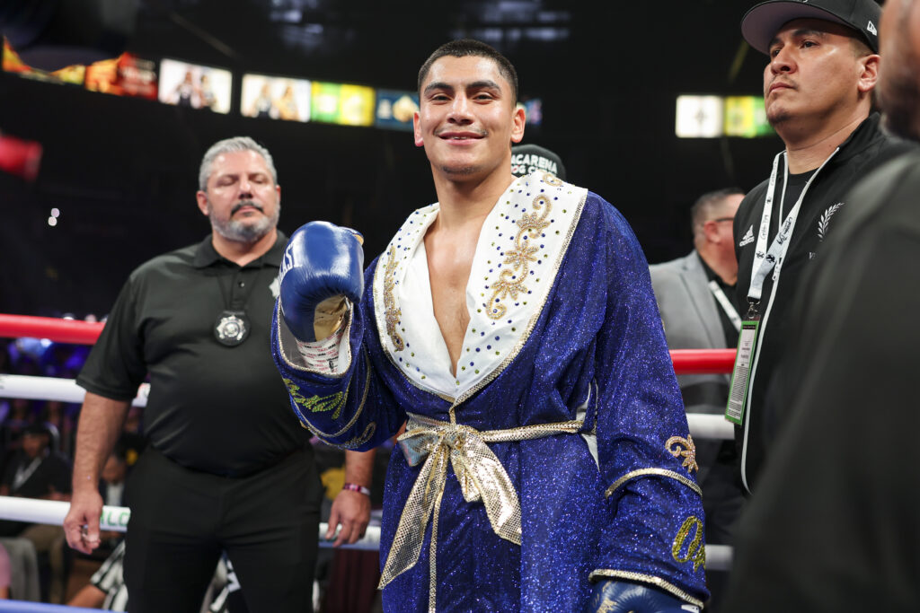 Vergil Ortiz in ring robe