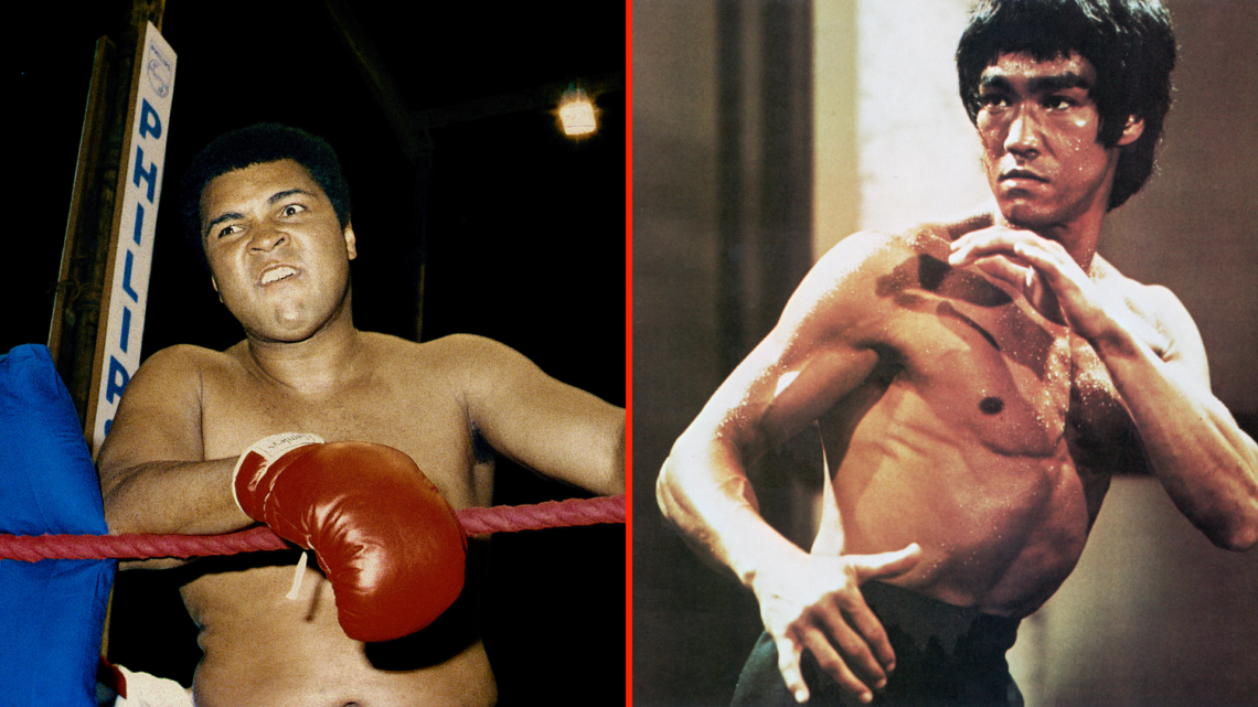Split of Muhammad Ali (L) and Bruce Lee (R)