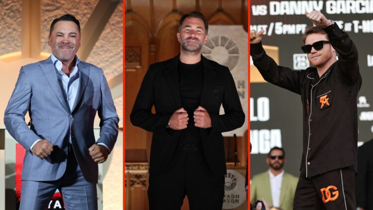Oscar De La Hoya, Eddie Hearn and Canelo Alvarez