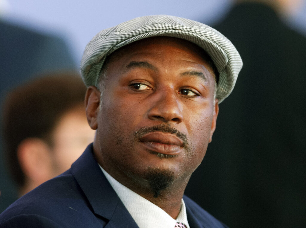 Lennox Lewis looking into distance