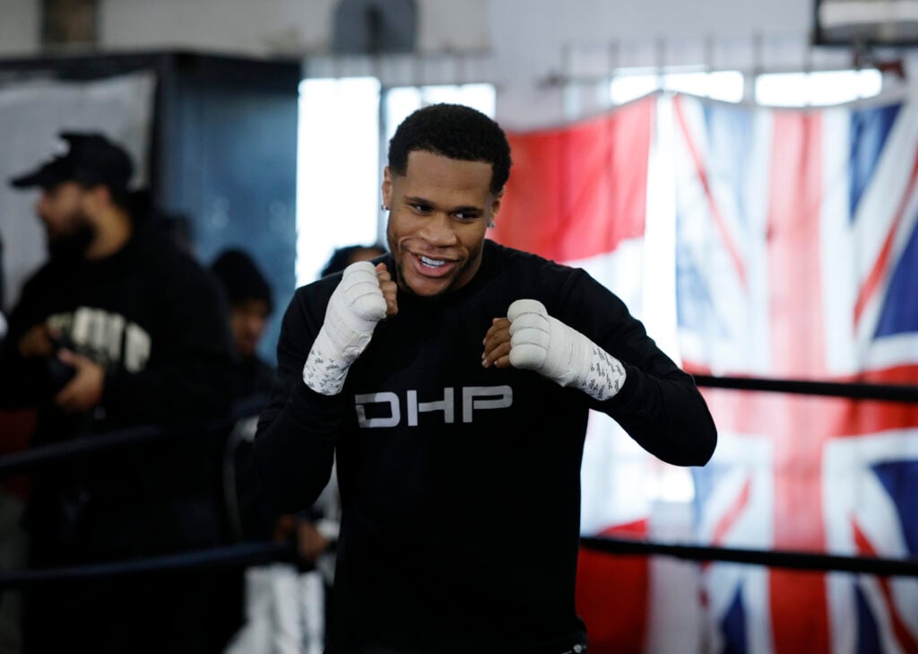 Devin Haney at media workout