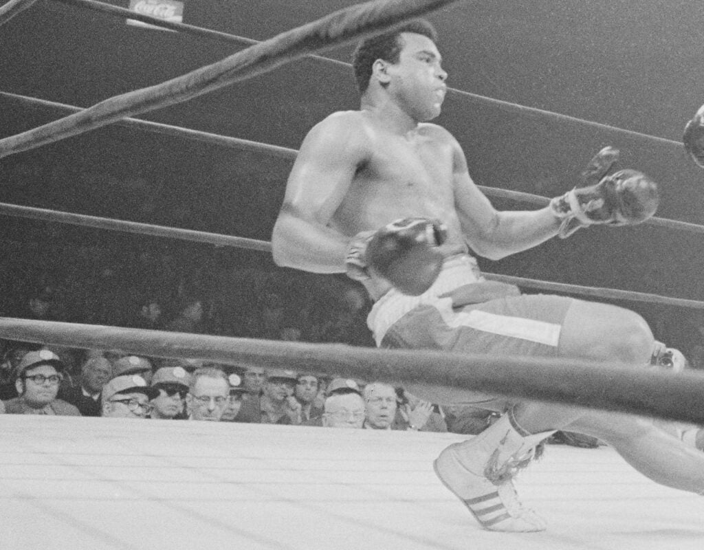 Muhammad Ali being dropped