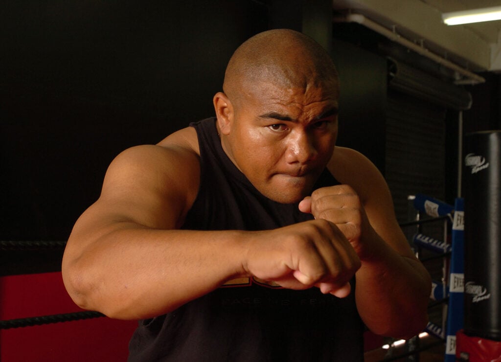 Heavyweight Boxer David Tua Photographed At His Gy
