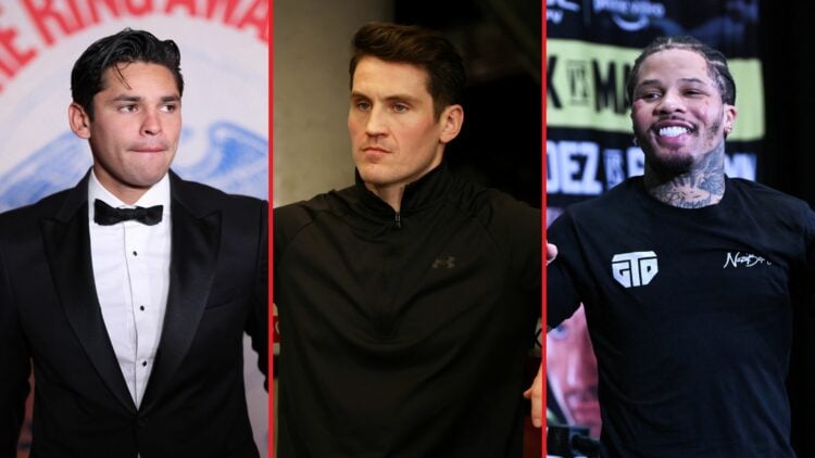 Ryan Garcia (left) Shane McGuigan (middle) and Gervonta Davis (right)