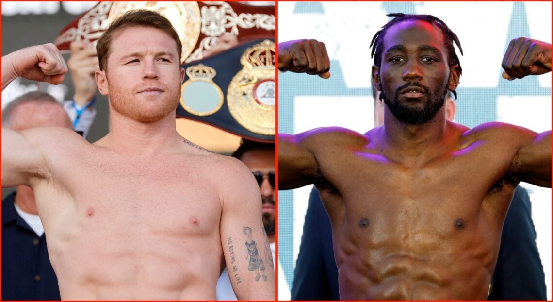 Split image of Canelo Alvarez and Terence Crawford