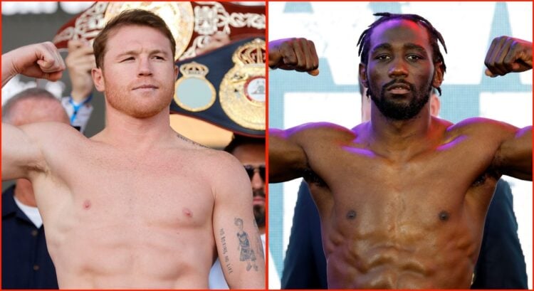 Split image of Canelo Alvarez and Terence Crawford