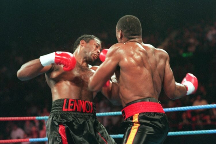 25 SEP 1994:  OLIVER MCCALL OF USA KNOCKS OUT CHAMPION LENNOX LEWIS OF GREAT BRITAIN IN THE 2ND ROUND TO WIN THE WBC HEAVYWEIGHT TITLE FIGHT AT WEM...