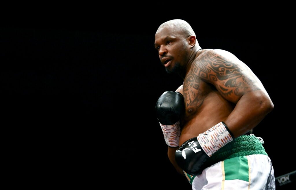 Dillian Whyte during his fight with Christian Hammer