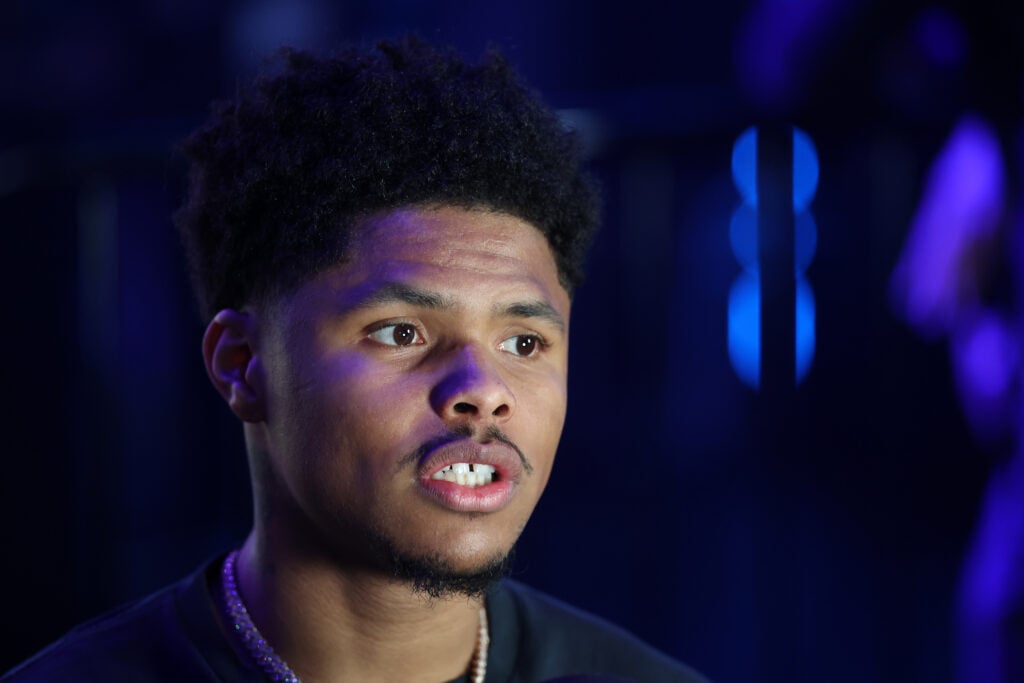 Shakur Stevenson close-up in interview