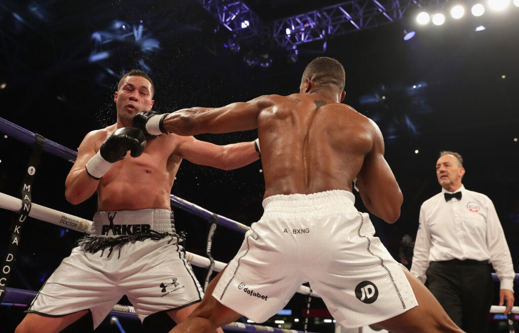 Anthony Joshua and Joseph Parker exchange punches