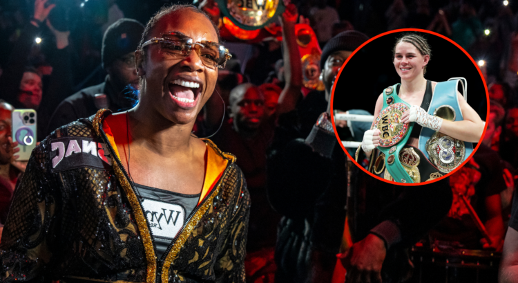 Image of Claressa Shields, inset Savannah Marshall