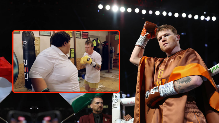 Canelo Alvarez takes to the ring for a super middleweight championship boxing bout against Edgar Berlanga at T-Mobile Arena on Sept. 14, 2024, in L...