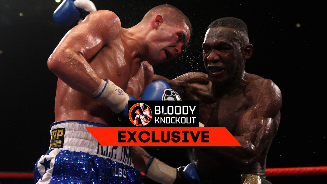 Tony Bellew and Ovill McKenzie with exclusive banner