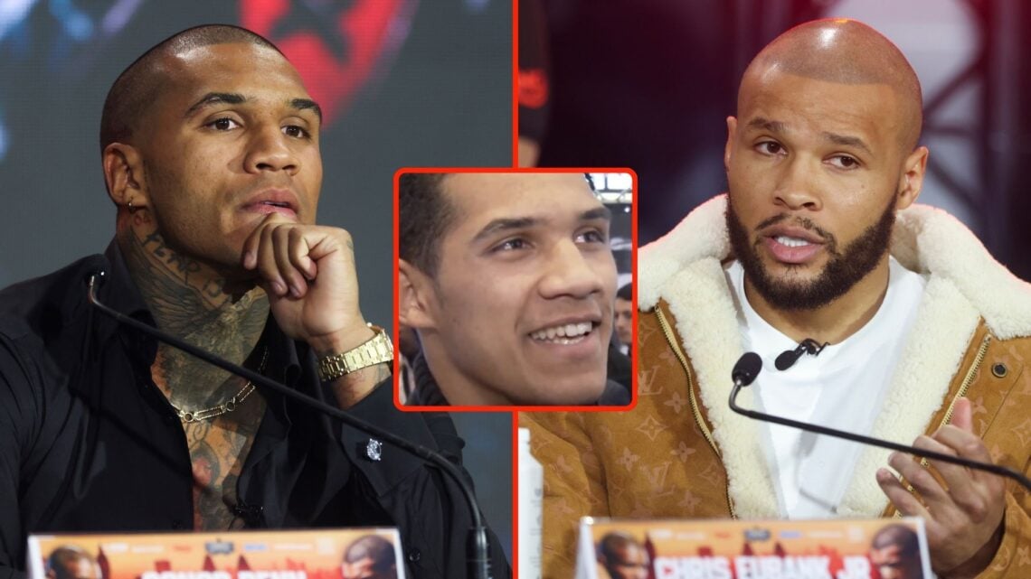 Conor Benn during Press Conference today announcing the Eubank v Benn fight, and Chris Eubank Jr during Press Conference today announcing the Euban...