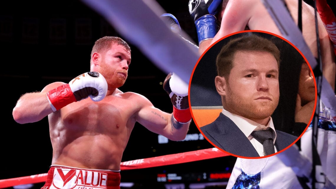 Canelo Alvarez (L) moves to punch Rocky Fielding during their WBA super middleweight title fight at Madison Square Garden on December 15, 2018 in N...