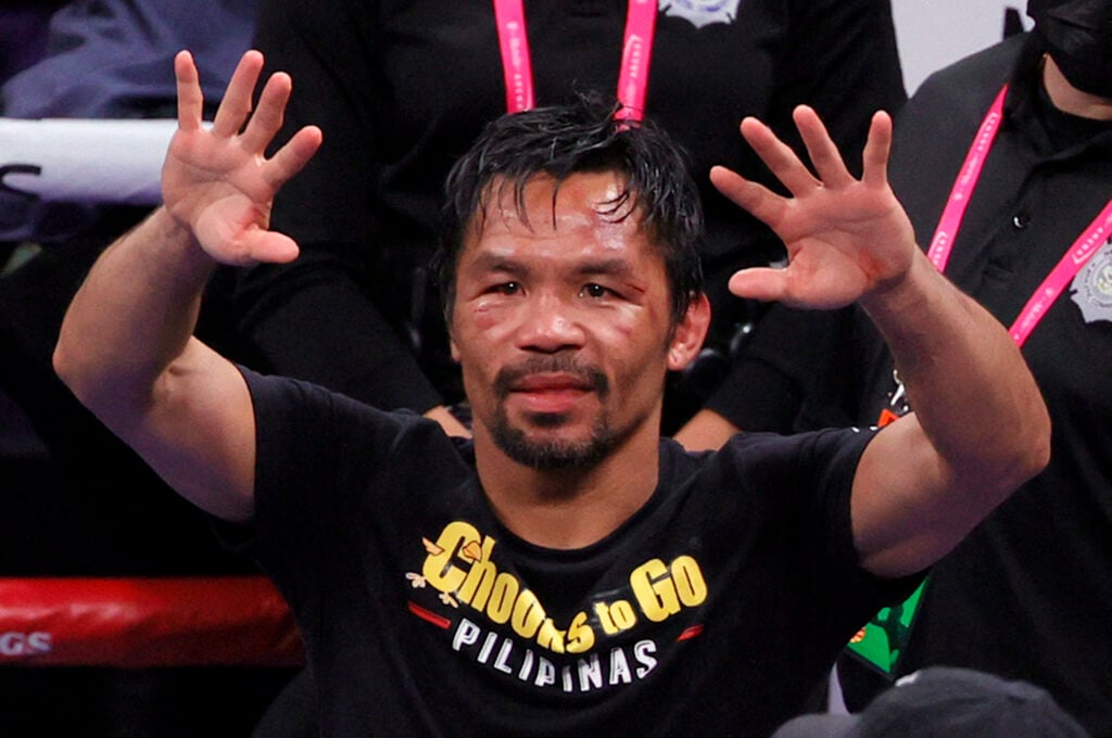 Manny Pacquiao after his fight with Yordenis Ugas