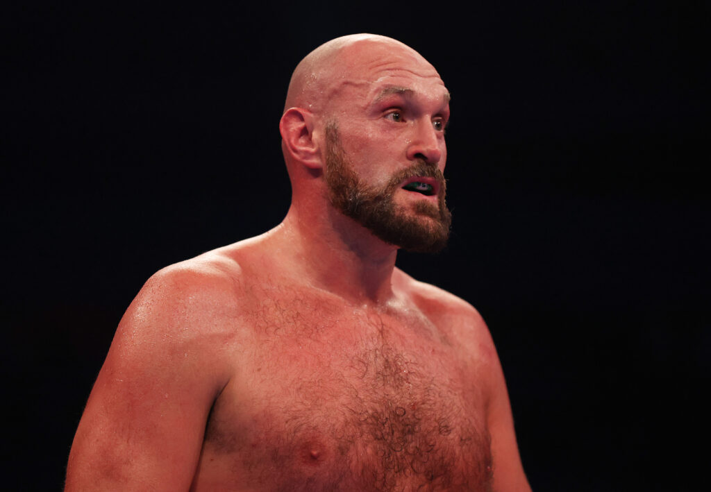 Tyson Fury during his fight with Dillian Whyte