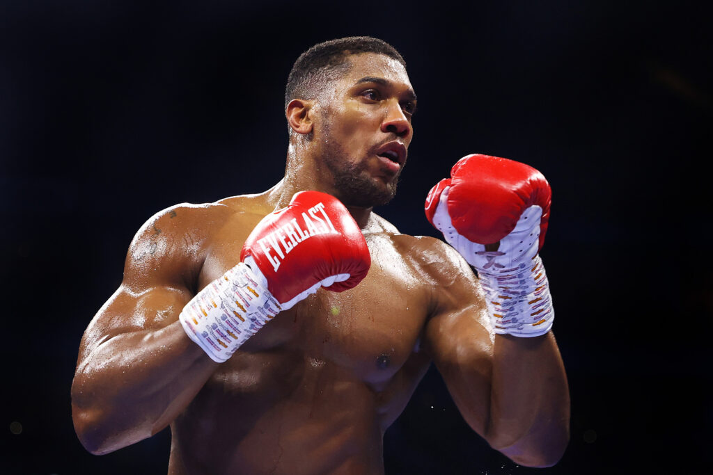 Anthony Joshua during his fight with Jermaine Franklin