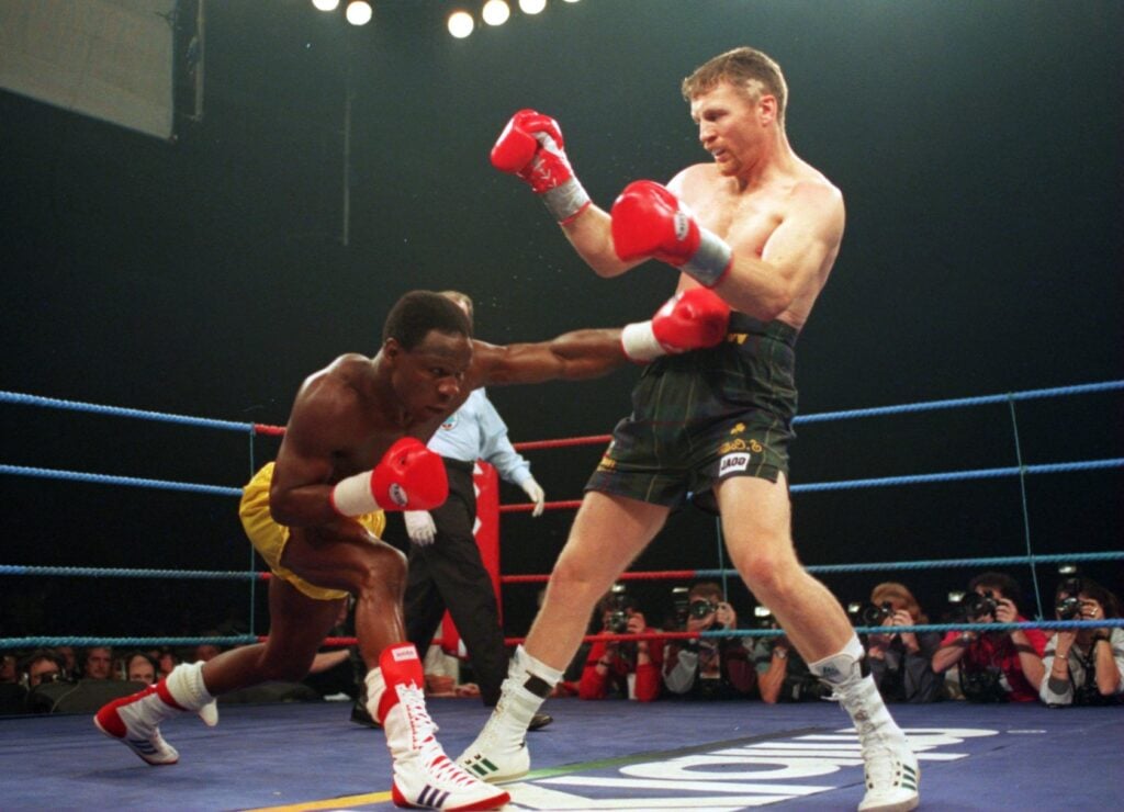 Chris Eubank punches Steve Collins