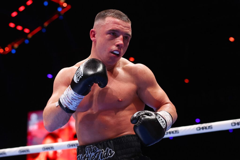 Nick Ball in orthodox stance while in boxing ring