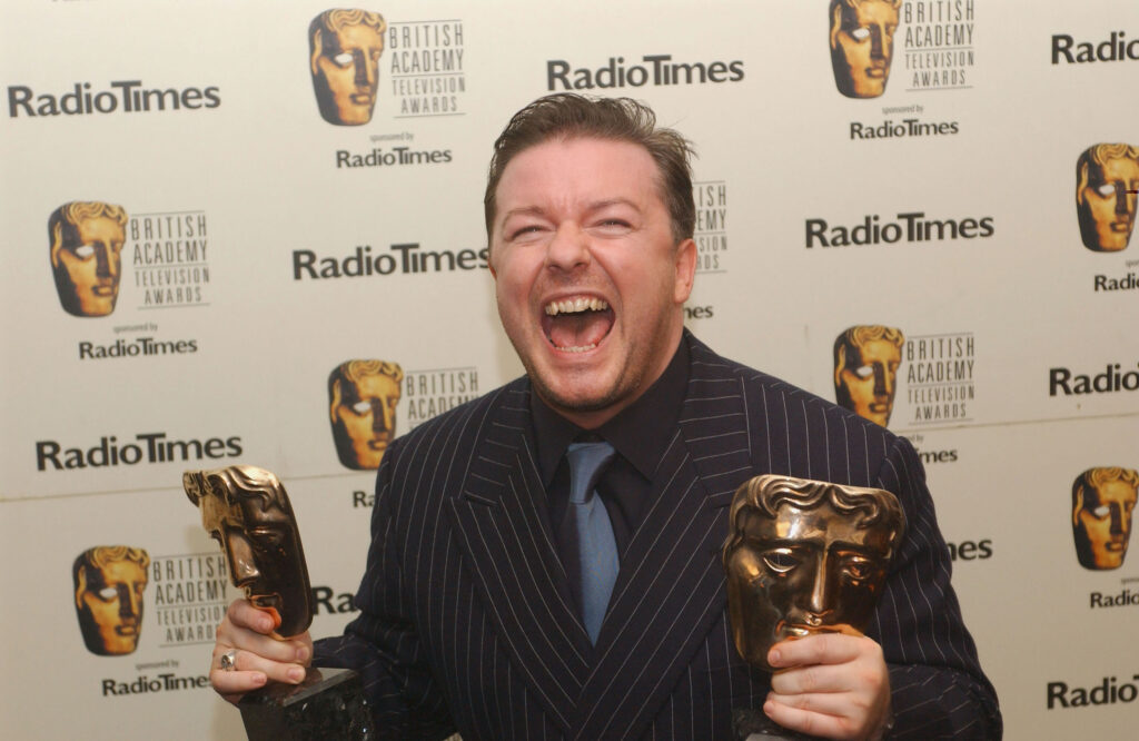 Comedy legend Ricky Gervais was trained by world champion’s manager for