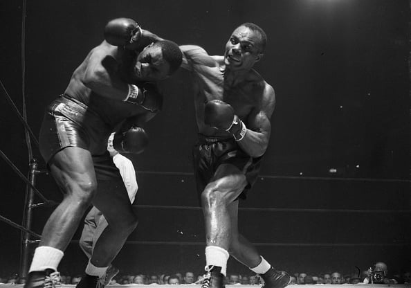 Joe Walcott Grazes Opponent'S Head;Boxin