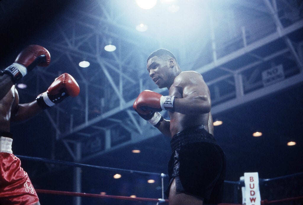 Mike Tyson And Jesse Ferguson Boxing At Houston Field House