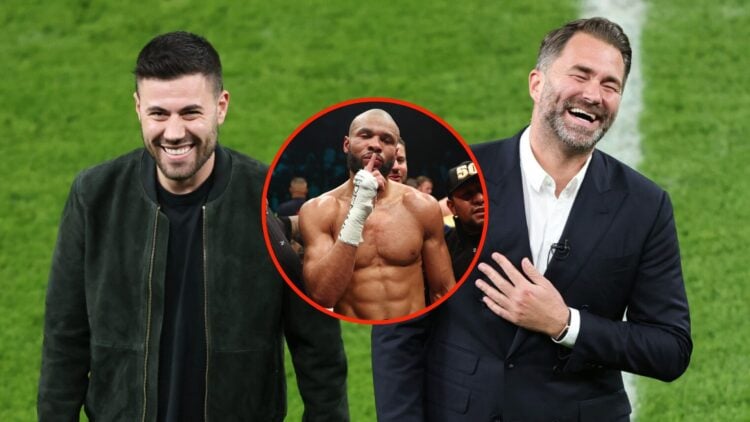 Pop out image of Matchroom’s Eddie Hearn and Boxxer’s Ben Shalom, insert Chris Eubank Jr.