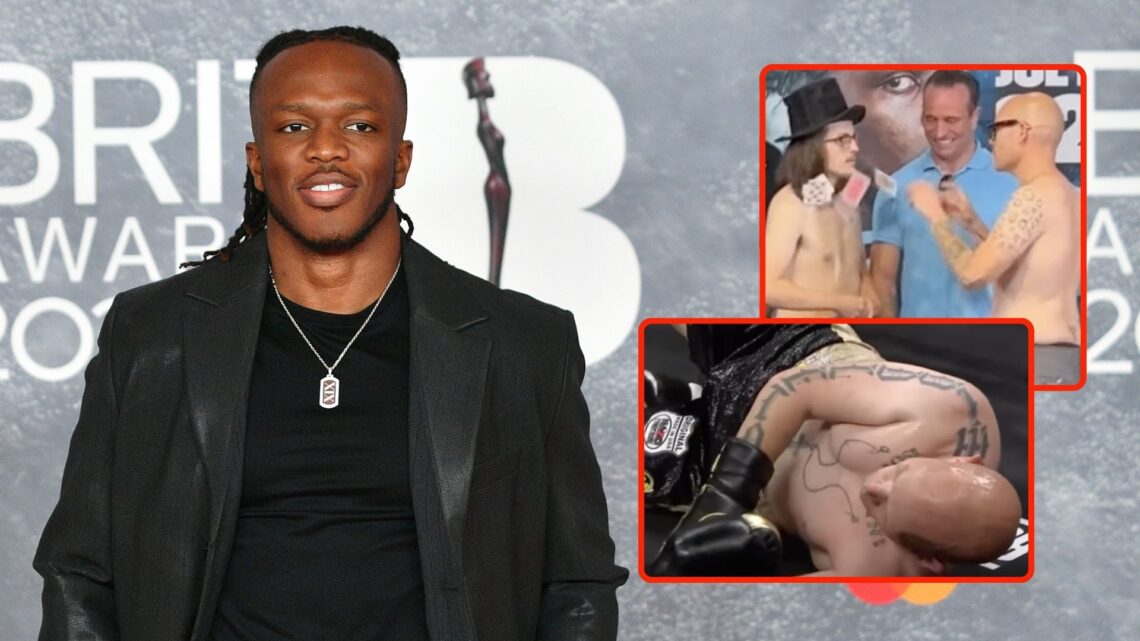 KSI attends The BRIT Awards 2025 at Intercontinental London. Inset, Grady versus the Magic Crasher.