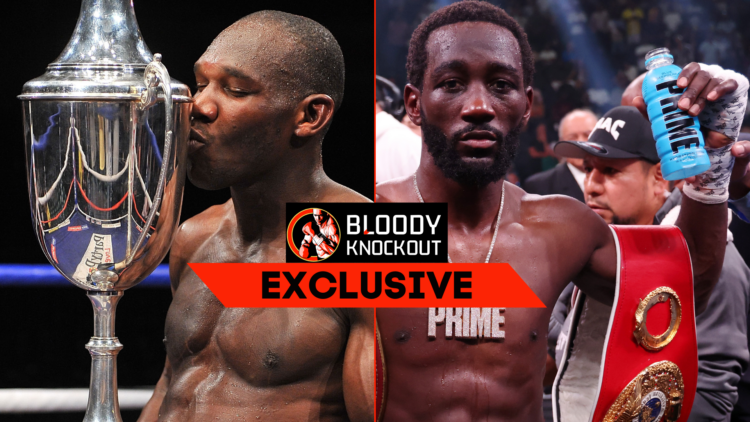 Ovill McKenzie and Terence Crawford with exclusive banner