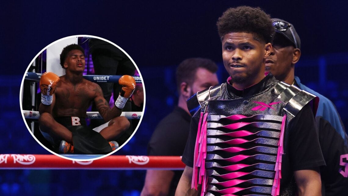 Shakur Stevenson looks on prior to the WBC World Lightweight Title fight between Shakur Stevenson and Josh Padley as part of Beterbiev v Bivol 2: T...