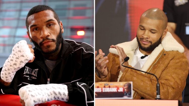A split image with Conor Benn on the lift and Chris Eubank Jr on the right
