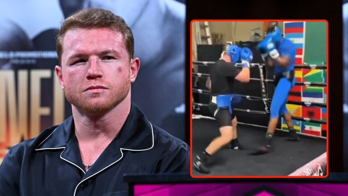 Saul 'Canelo' Alvarez speaks at a press conference after he defeated Edgar Berlanga during their super middleweight world titles of the Premiere Bo...