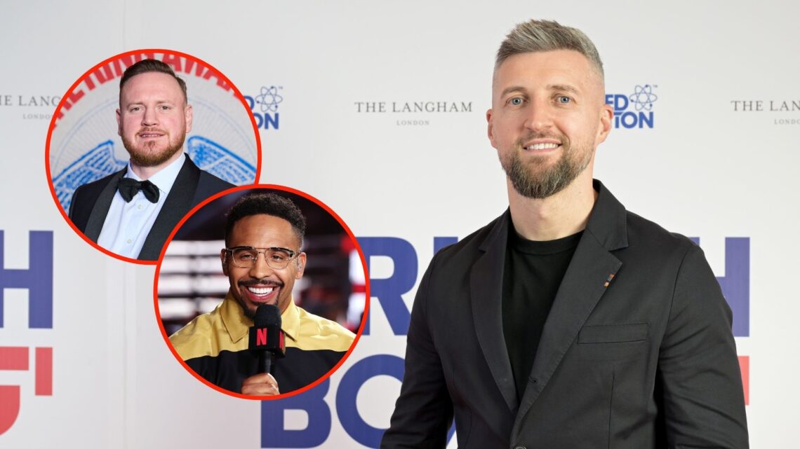 Carl Froch attends The British Boxing Awards 2025 at The Langham Hotel. Inset, George Groves and Andre Ward.