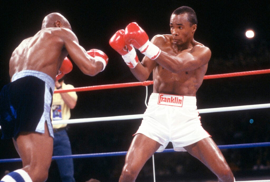 Sugar Ray Leonard boxing Marvin Hagler