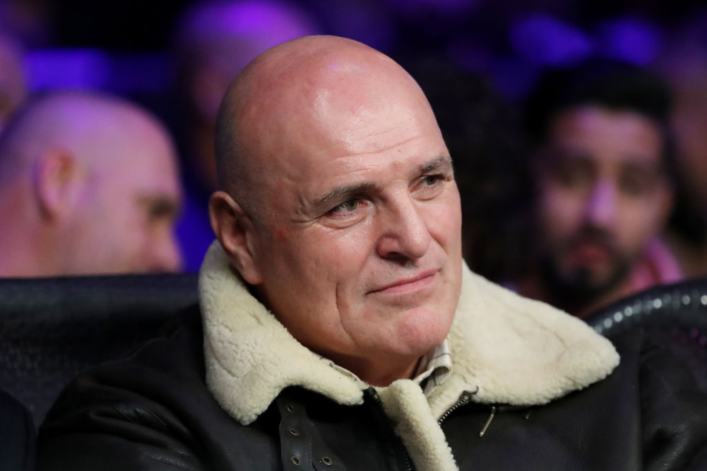 Close-up of John Fury watching the boxing in crowd