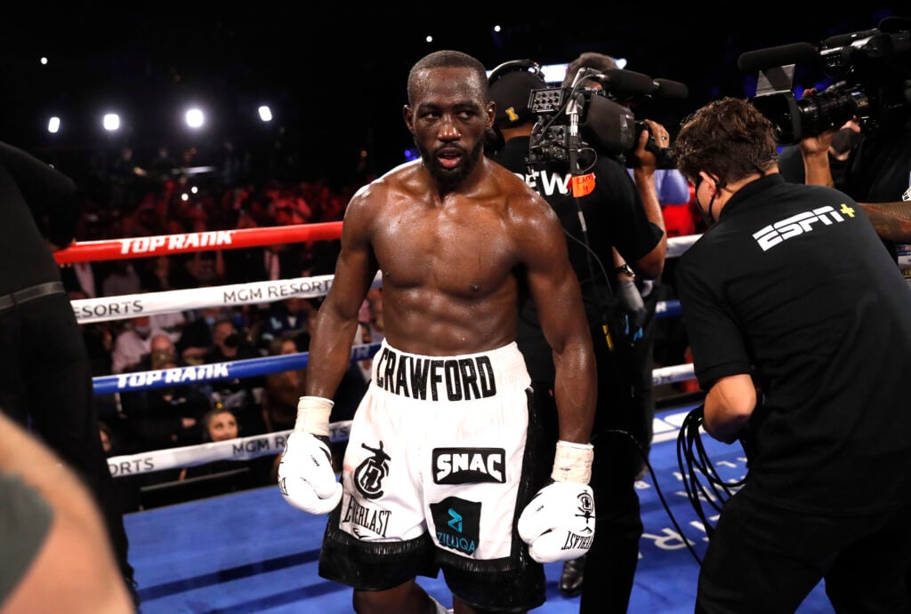 Terence Crawford pictured after defeating Shawn Porter