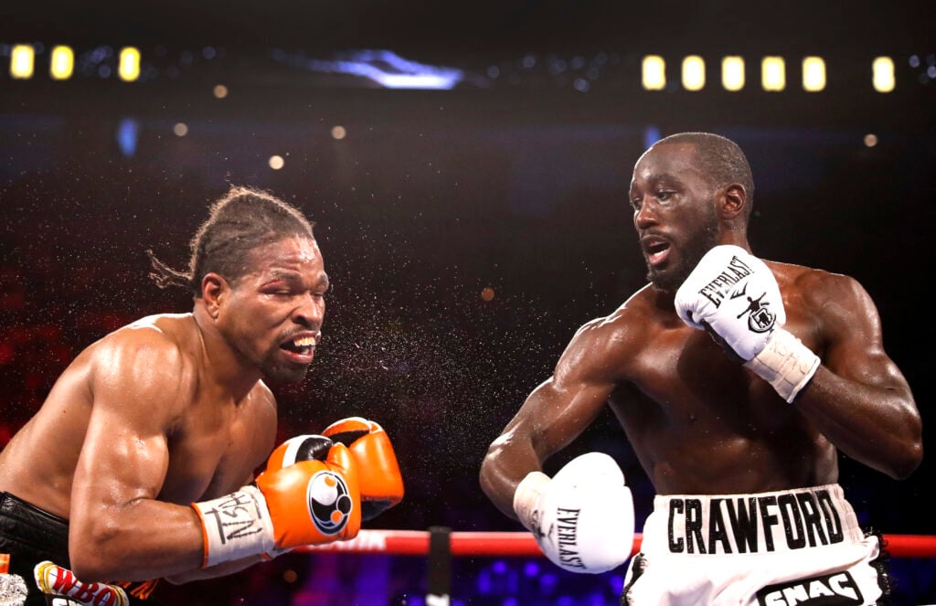 Terence Crawford after landing punch on Shawn Porter