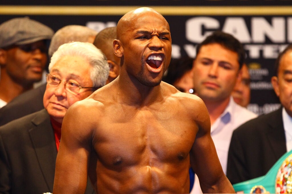 Floyd Mayweather at a weigh in