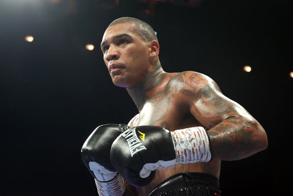 Conor Benn during his fight with Peter Dobson
