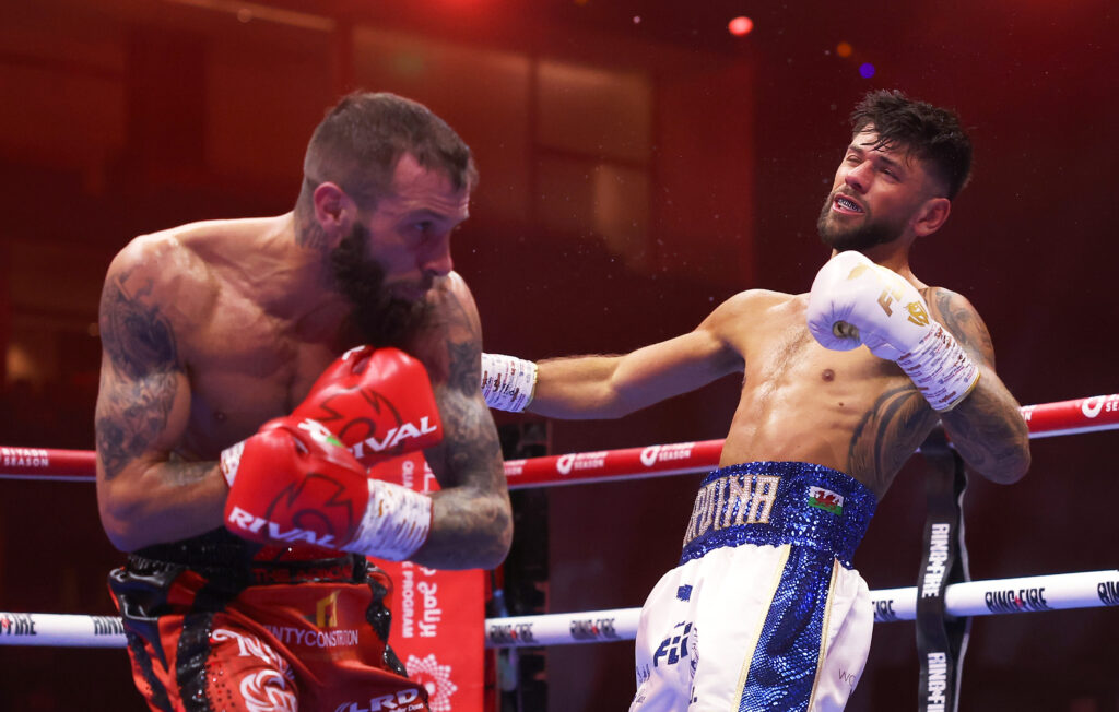 Anthony Cacace lands a solid shot on Joe Cordina's head