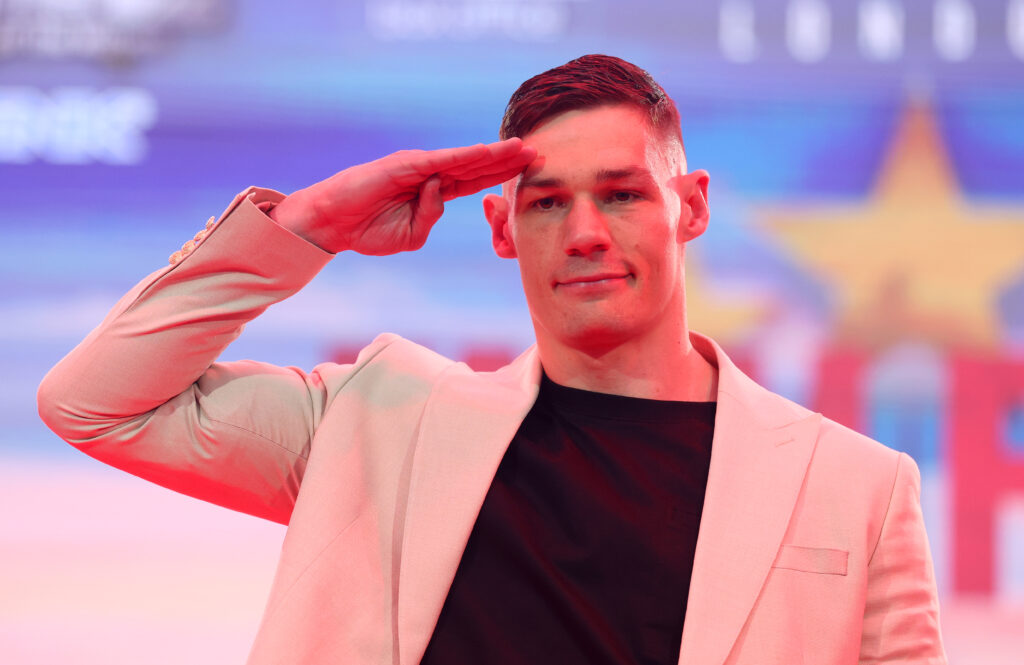 Chris Billam-Smith poses with a salute