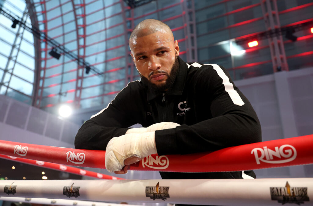 Chris Eubank Jr at the media workout for his fight with Conor Benn