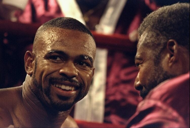 18 Jul 1998:  Roy Jones Jr. looks on during his bout against Louis Del Valle at Madison Square Garden in New York, New York.  Roy Jones Jr. wins by...